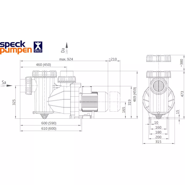 Speck BADU Resort 40 - 40 м3/час, 2,2 кВт, 230 В насос для бассейна - Фото №6