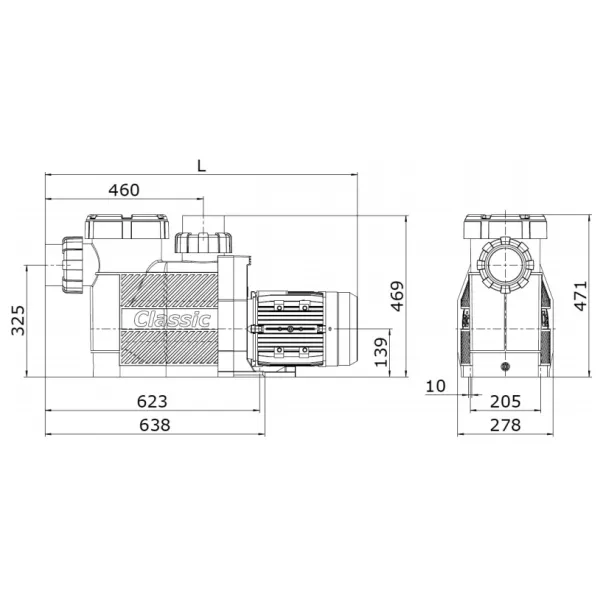 Winter.Pumpen Classic XL 60 м3/час (Т), 2,6 кВт, 400 В насос для бассейна - Фото №4