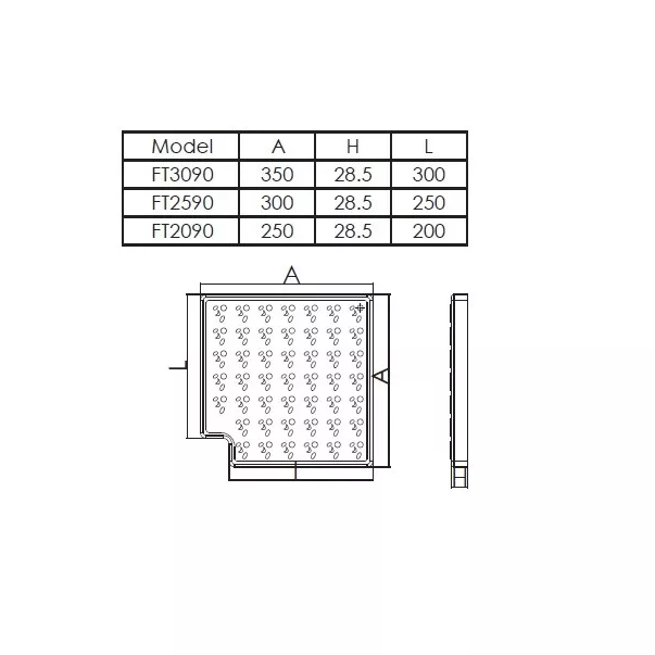 Emaux кутовий елемент для решітки переливу 300 * 28.5 мм - Фото №2
