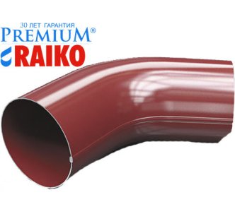 Колено трубы 125/90 Raiko Premium 60
