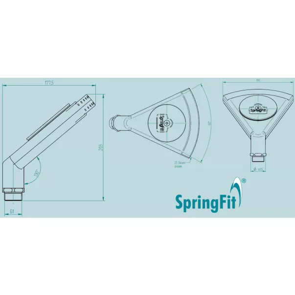 SpringFit Finger 25-4 60 ° насадка для фонтану віяло - Фото №3