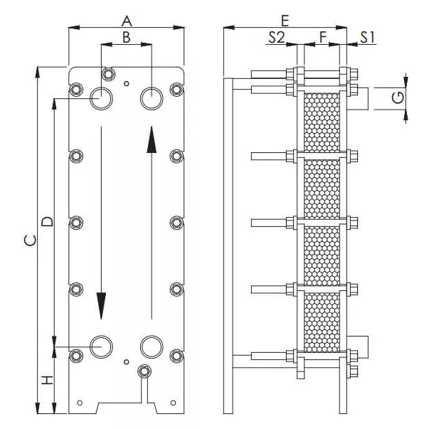 Теплообмінник пластинчастий Techno System AISI-316L 672 kw - Фото №3