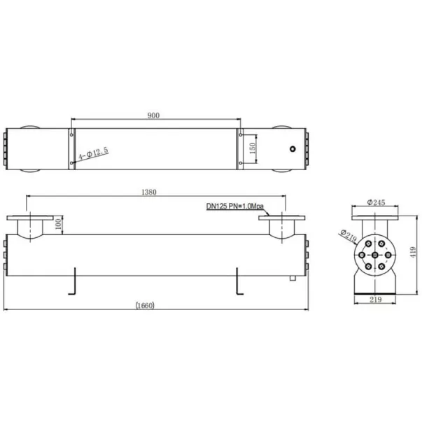 AquaViva AVUF130T DN150, 2 кВт (6шт/320Вт) ультрафіолет для басейну - Фото №4