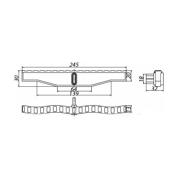 Kripsol NMC 2520.C переливні грати для басейну 245x20 мм - Фото №2