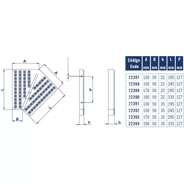 Astral угловой элемент для переливной решетки 45° 295/22 мм - Фото №2