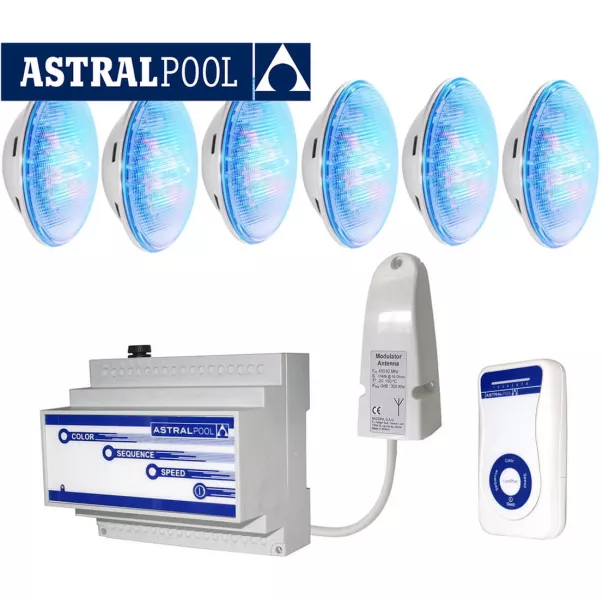 Astral 56001MR6 комплект LumiPlus PAR56 2,0, 27 Вт 6 LED ламп + пульт управління + модулятор - Фото №3