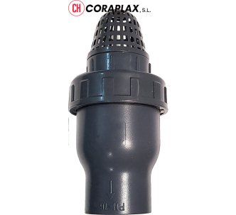 Обратный клапан ПВХ Coraplax пружинный с фильтром d 16