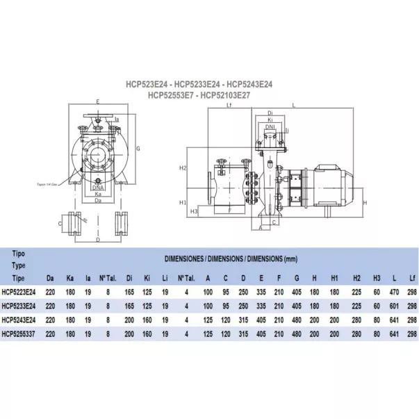 Hayward HCP52753E7, 67м3/час, 5,5 кВт, 400 В насос для бассейна - Фото №3