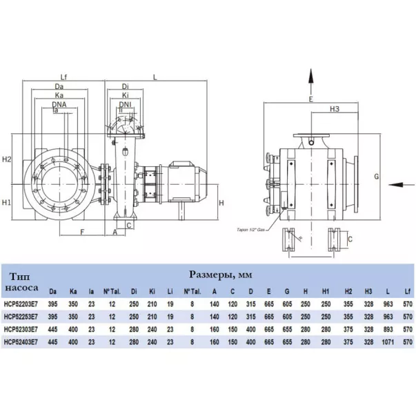 Hayward HCP52203E7, 222 м3/год, 15 кВт, 400 В насос для басейну - Фото №4