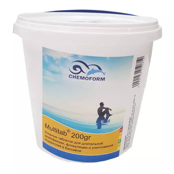 Chemoform Multitab хлор 4 в 1 в таблетках 200г 1 кг - Фото №2