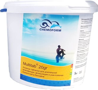 Chemoform Multitab хлор длительного действия 4 в 1 в таблетках (20г) 5 кг