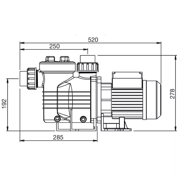 Waterco Aquamite 033 - 11,3 м3/година, 0,53 кВт, 230 В насос для басейну - Фото №2