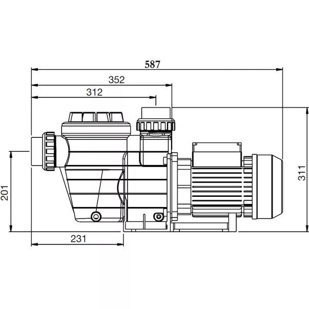 Waterco Supatuf 050, 14,5 м3/час, 0,54 кВт, 230 В насос для бассейна - Фото №2