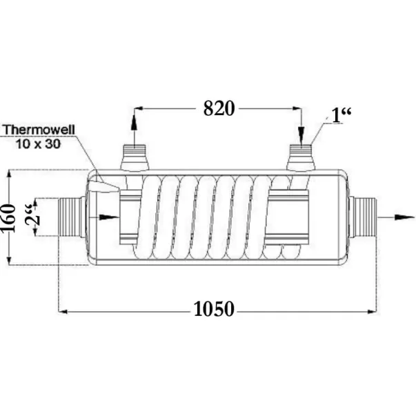 Maxdapra D-TWT-Ti 115 132 кВт спиральный теплообменник  - Фото №2