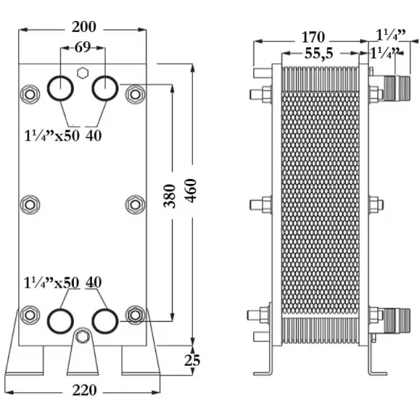 Maxdapra X-PWT 419-VA 135 кВт пластинчастий теплообмінник для басейну - Фото №2