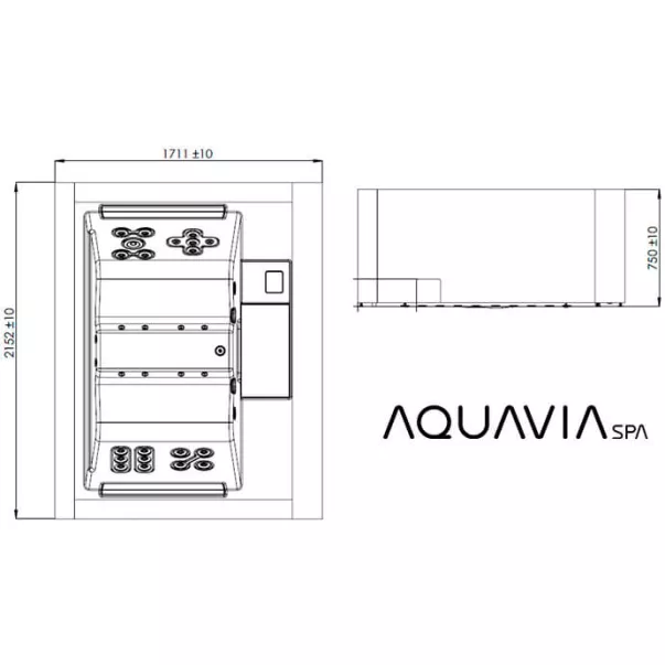 AQUAVIA Exclusive Line Home SPA гидромассажная ванна 215 x 171 x 75 см - Фото №3