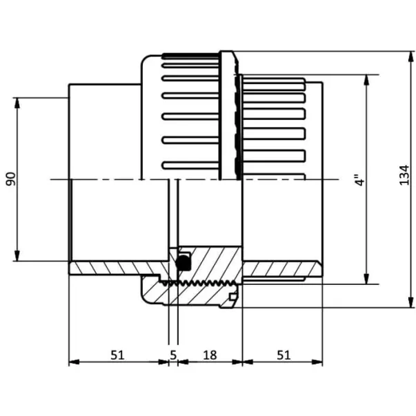 EFFAST муфта клейова розбірна PVC-U d90 - Фото №2