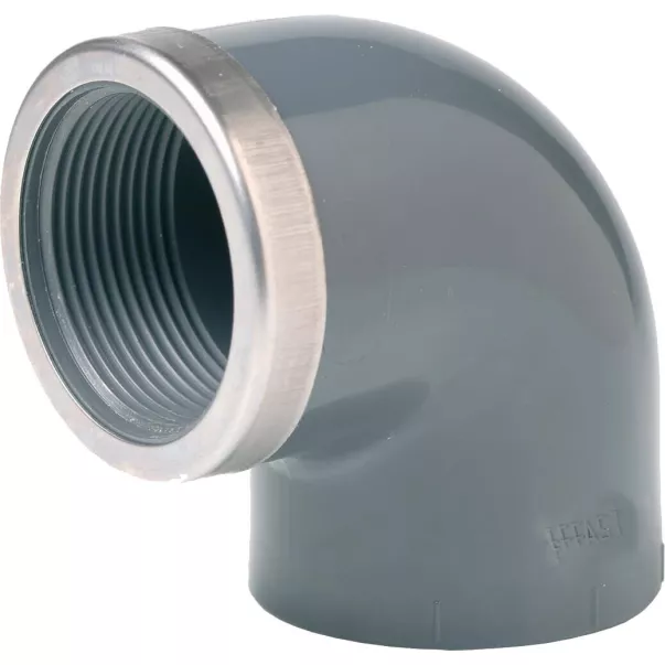 EFFAST RGRGOR075H коліно 90 ° різьбове з метал. кільцем PVC-U d75х2-1 / 2 