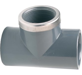 EFFAST трійник 90° різьбовий з металевим кільцем PVC-U d63х/2