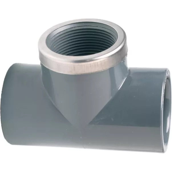 EFFAST трійник 90° різьбовий з металевим кільцем PVC-U d63х/2