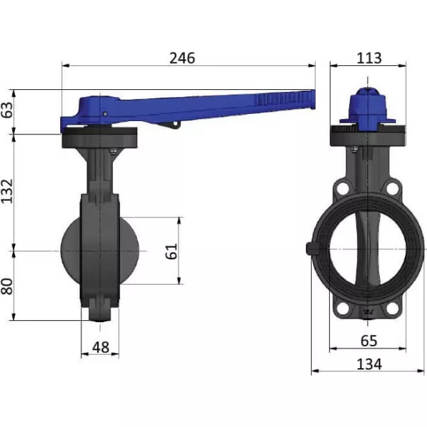 EFFAST FDRPFH0750 затвор дисковий PVC-U d75 - Фото №6