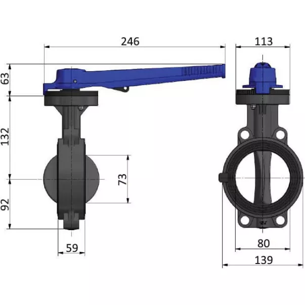 EFFAST FDRPFH0900 затвор дисковий PVC-U d90 - Фото №7