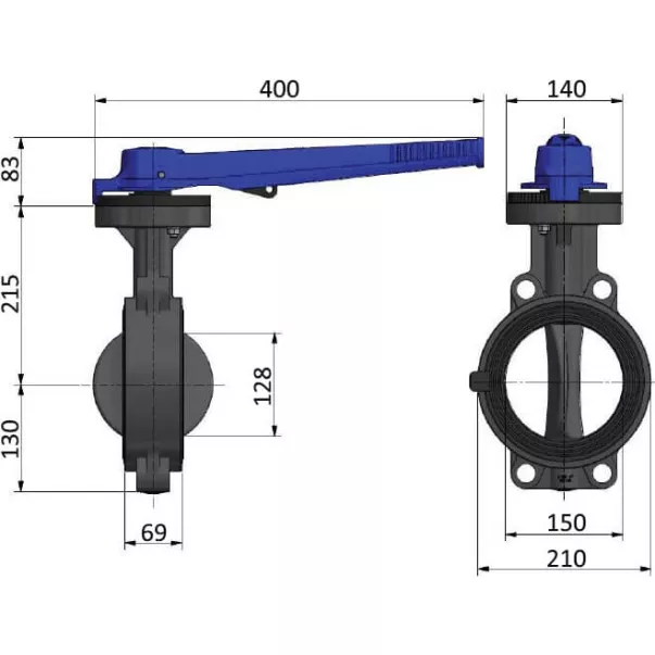 EFFAST FDRPFH1600 затвор дисковий PVC-U d160 - Фото №7