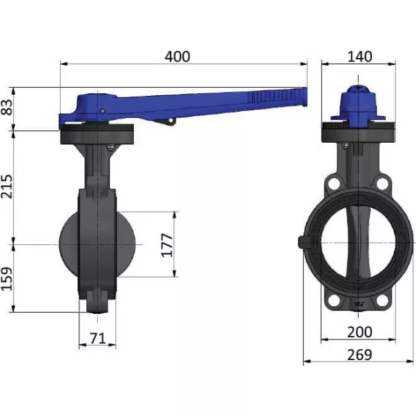 EFFAST FDRPFH2250 затвор дисковий PVC-U d200-225 - Фото №7
