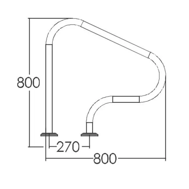 Emaux ARP-F поручень для бассейна 800 мм AISI 316 - Фото №2