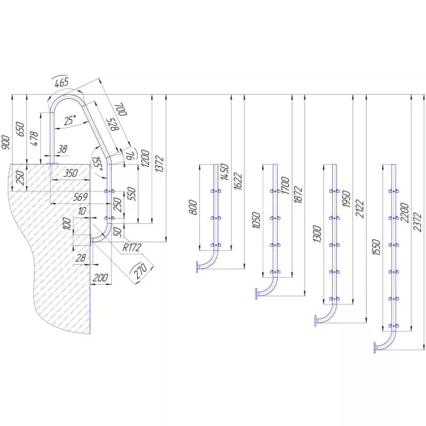 AquaDyn Lux лестница для бассейна 4 ступени - Фото №4