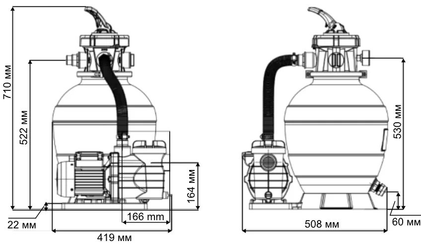 Габаритные размеры Aquaviva Lagoon 550