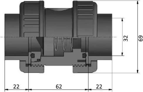 HР EFFAST CDRCVD0320 обратный клапан пружинный PVC-U d32