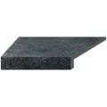 Aquaviva Granito Black угловой элемент бортовой плитки Г-образный 595x345x50(20) левый 45°