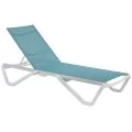 Шезлонг Aquaviva Wave 1910х715х300 мм, белый/бирюзовый