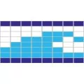 Фриз волна из стеклянной матовой мозаики 2х2 см на бумажной основе