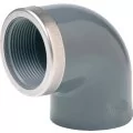 EFFAST колено 90° резьбовое с метал. кольцом PVC-U d50х1-1/2
