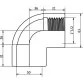 EFFAST колено 90° резьбовое с метал. кольцом PVC-U d50х1-1/2