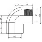 EFFAST RGRGOR110L коліно 90 ° різьбове з метал. кільцем PVC-U d110х4 