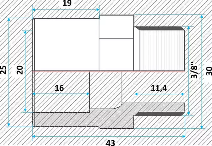 Effast муфта ПВХ переходная с нар. резьбой 20x25x3/8
