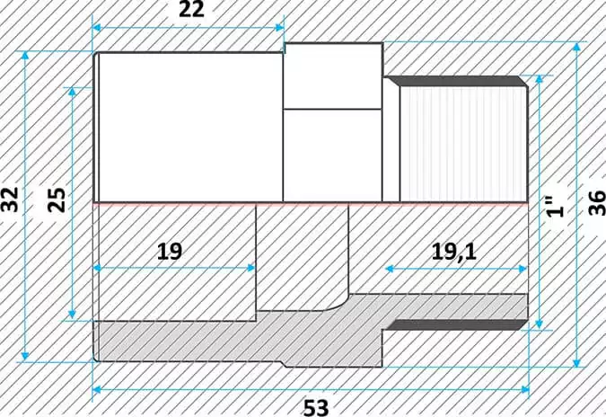 Effast муфта ПВХ переходная с нар. резьбой 25x32x1
