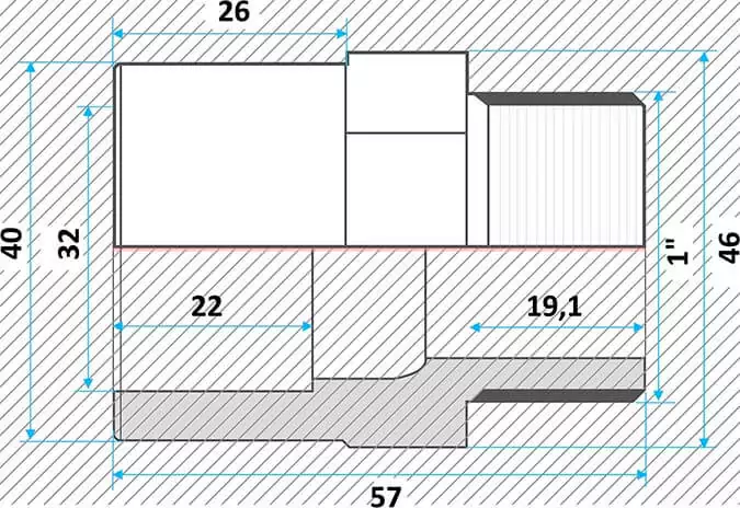 Effast муфта ПВХ переходная с нар. резьбой 32x40x1