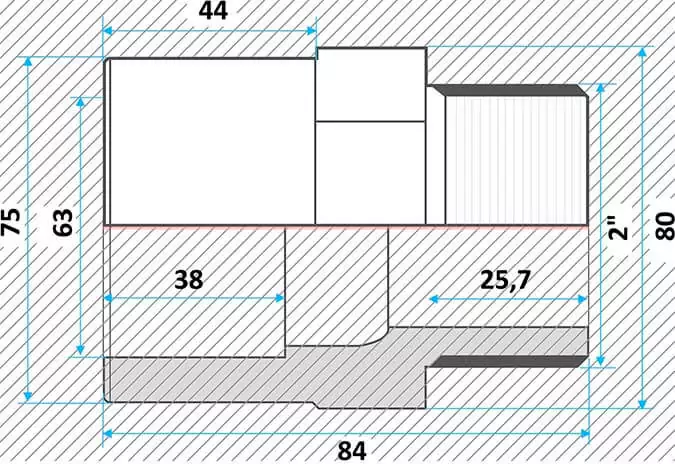Effast муфта ПВХ переходная с нар. резьбой 63x75x2