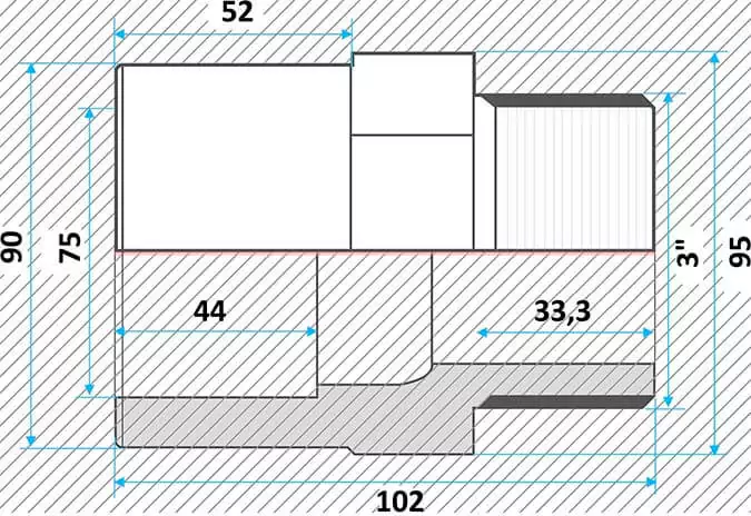 Effast муфта ПВХ переходная с нар. резьбой 75x90x3