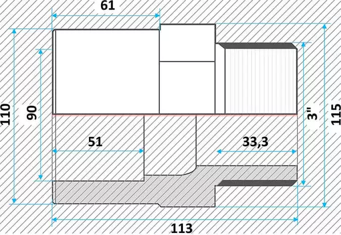 Effast муфта ПВХ переходная с нар. резьбой 90x110x3