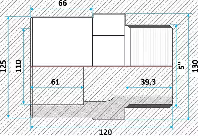 Effast муфта ПВХ переходная с нар. резьбой 110x125x5