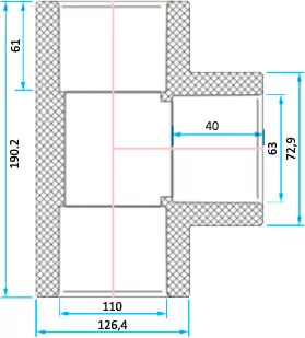ERA тройник 90° редукционный PVC d110x63