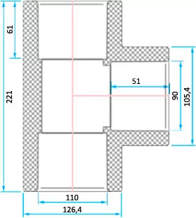 ERA тройник 90° редукционный PVC d110x90