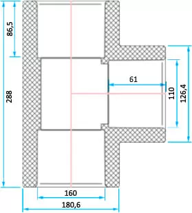 ERA трійник 90° редукційний PVC d160x1 редукційний PVC d160x110