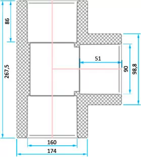 ERA трійник 90° редукційний PVC d160x9 редукційний PVC d160x90