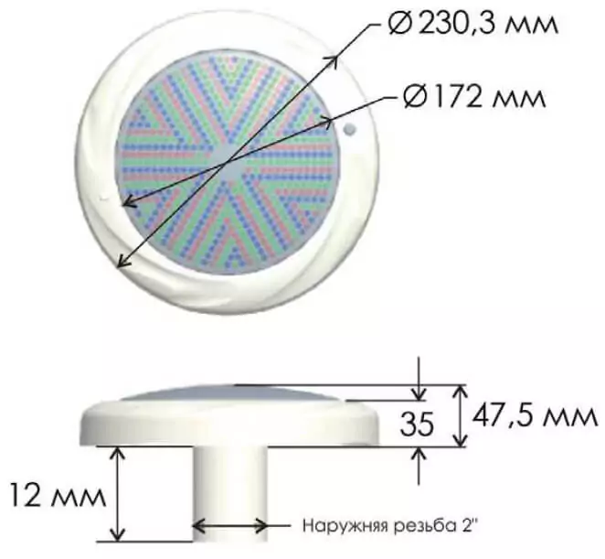 Розміри Aquaviva LED 252-8